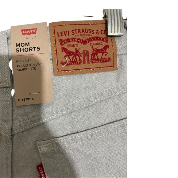 Levi’s moms shorts Highrise relaxed Aline silhouette cuffed jean shorts size 24 - Picture 7 of 8
